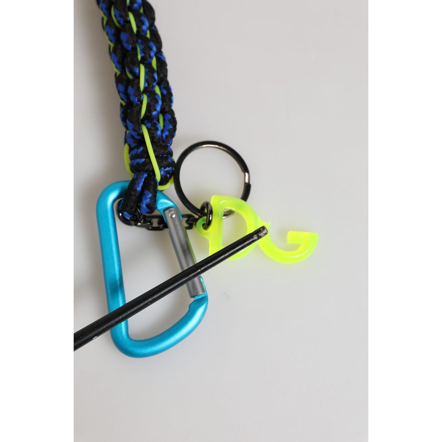 Dolce & Gabbana Multicolor Polyester Tape String DG Logo Keychain Keyring