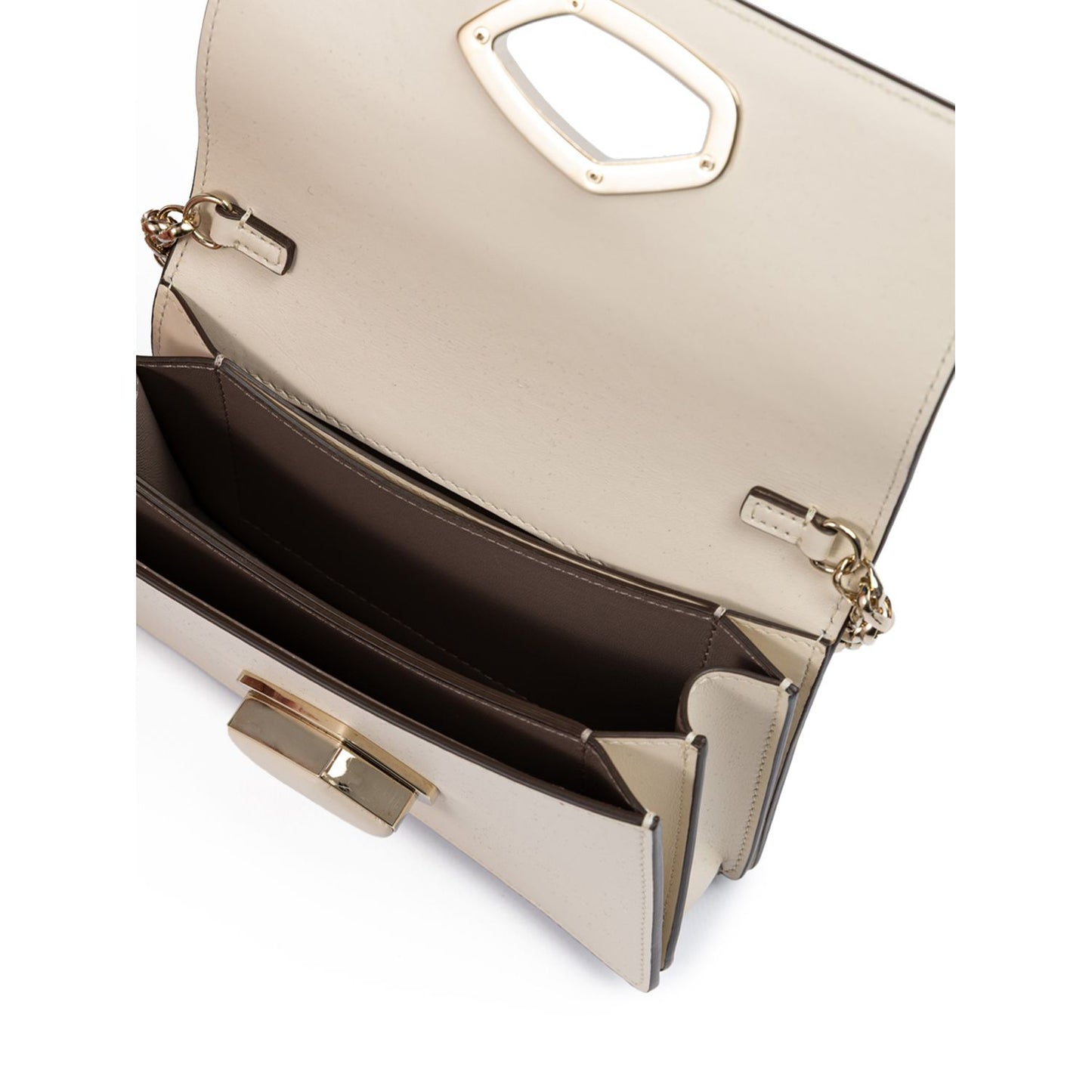 Giada Beige Leather Clutch Bag