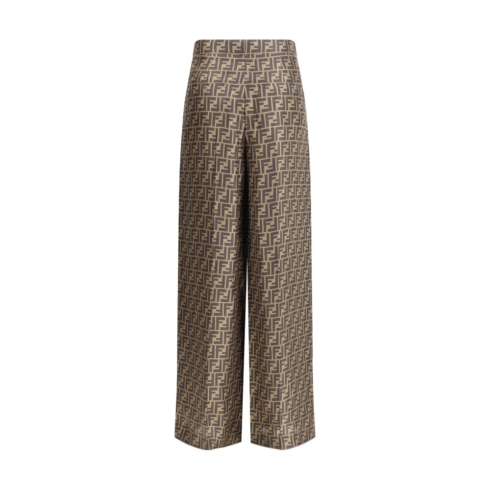 Fendi Brown Silk Casual Pants 1728,72470364320,Brown,Casual Pants - Pants - Clothing,Clothing,Fendi,IT38 | S,IT40 | M,IT42 | L,New with tags,Pants - Clothing,Women
