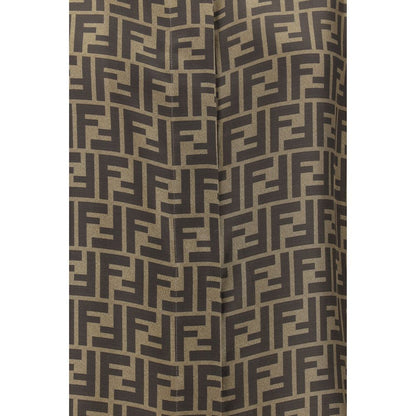 Fendi Brown Silk Pattern Shirt 1728,72470364320,Brown,Clothing,Fendi,IT38 | S,IT40 | M,IT42 | L,New with tags,Pattern - Shirts - Clothing,Shirts - Clothing,Women
