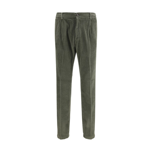 Cruna Green Cotton Casual Pants