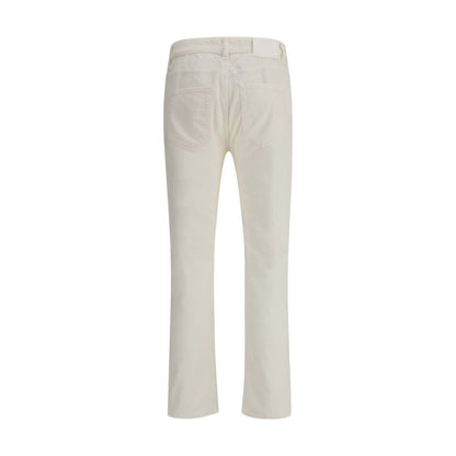 PT Torino White Cotton Casual Pants