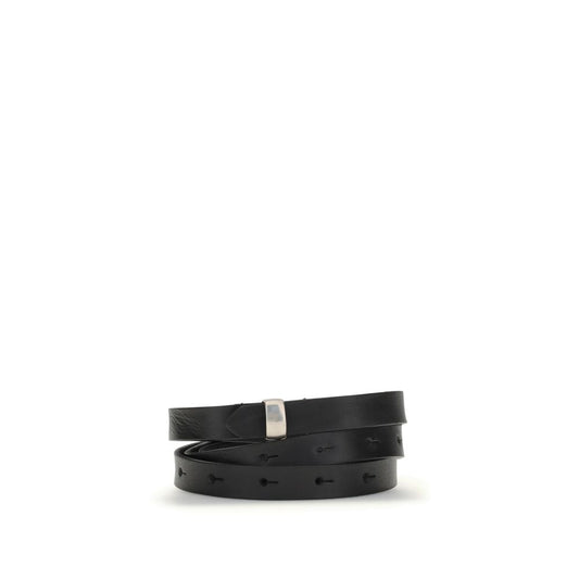 Undercover Black Leather Thin Belt