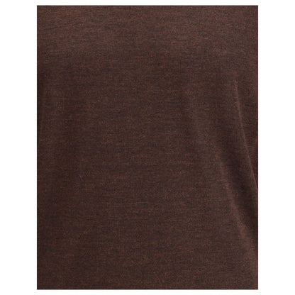 Cruna Brown Wool Turtleneck