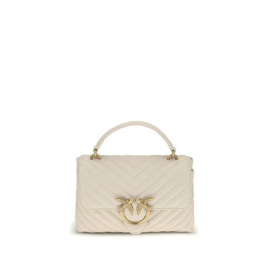 PINKO White Calf Leather Bos Taurus Handbag