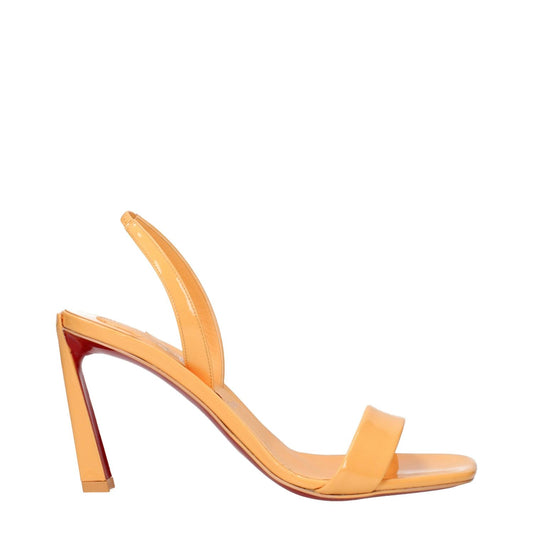 Christian Louboutin Orange Leather Stiletto Heel Sandals