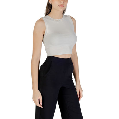Jacqueline De Yong White Viscose Tank Tops