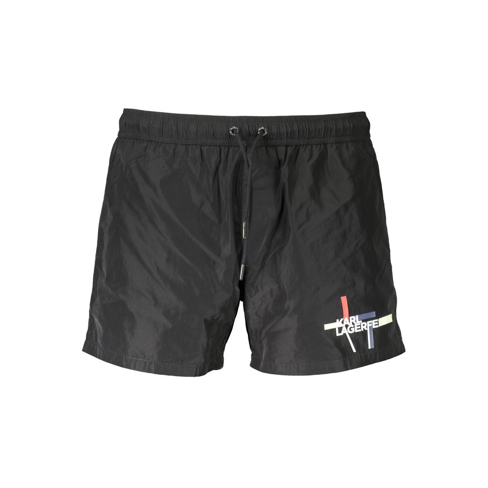 Karl Lagerfeld Black Polyester Men's Swim Boxer