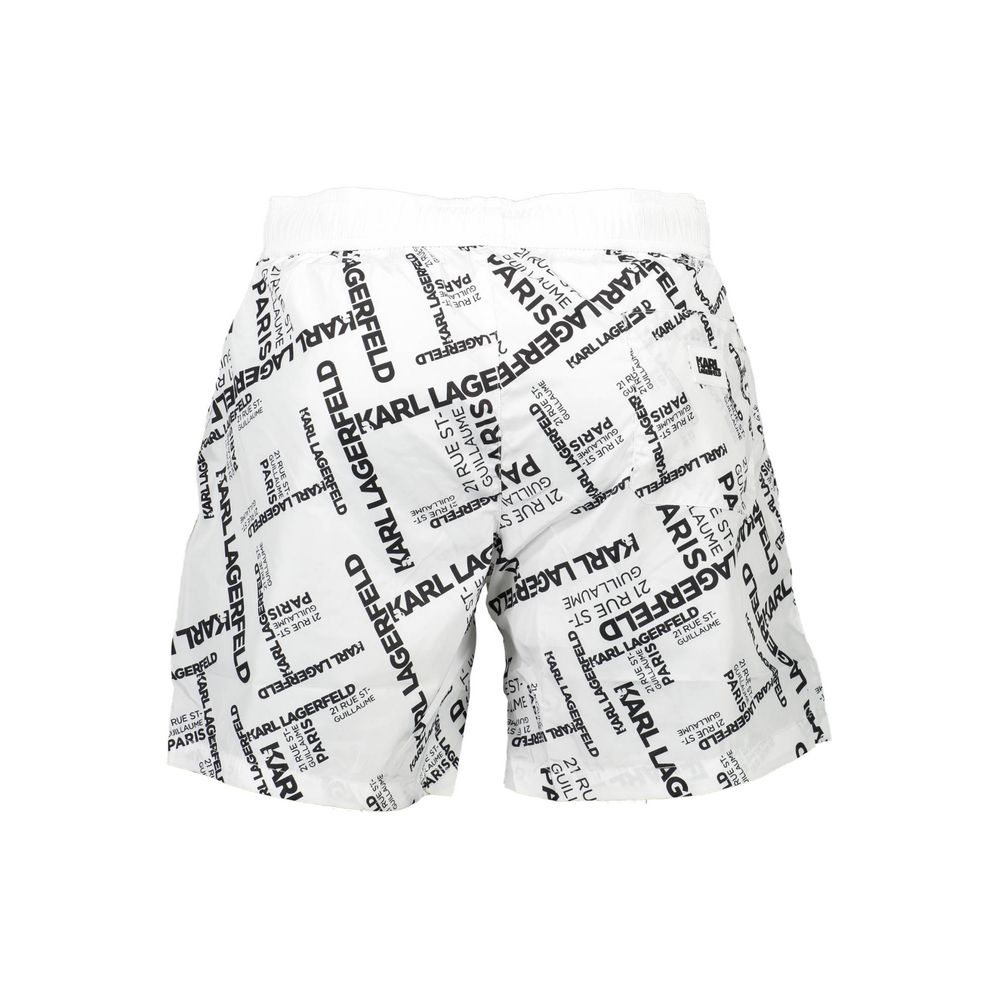 Karl Lagerfeld White Polyester Men's Swim Boxer