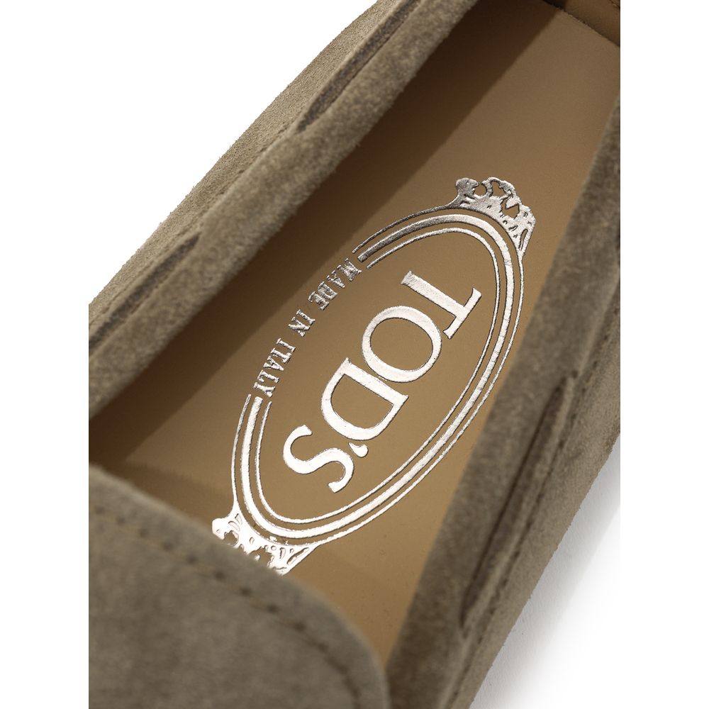 Tod's Beige Suede Leather Moccassin