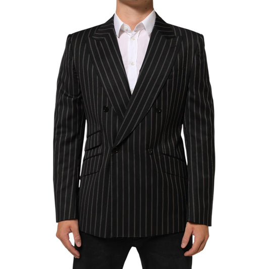 Dolce & Gabbana Black Stripes SICILIA 1 Button Suit Blazer