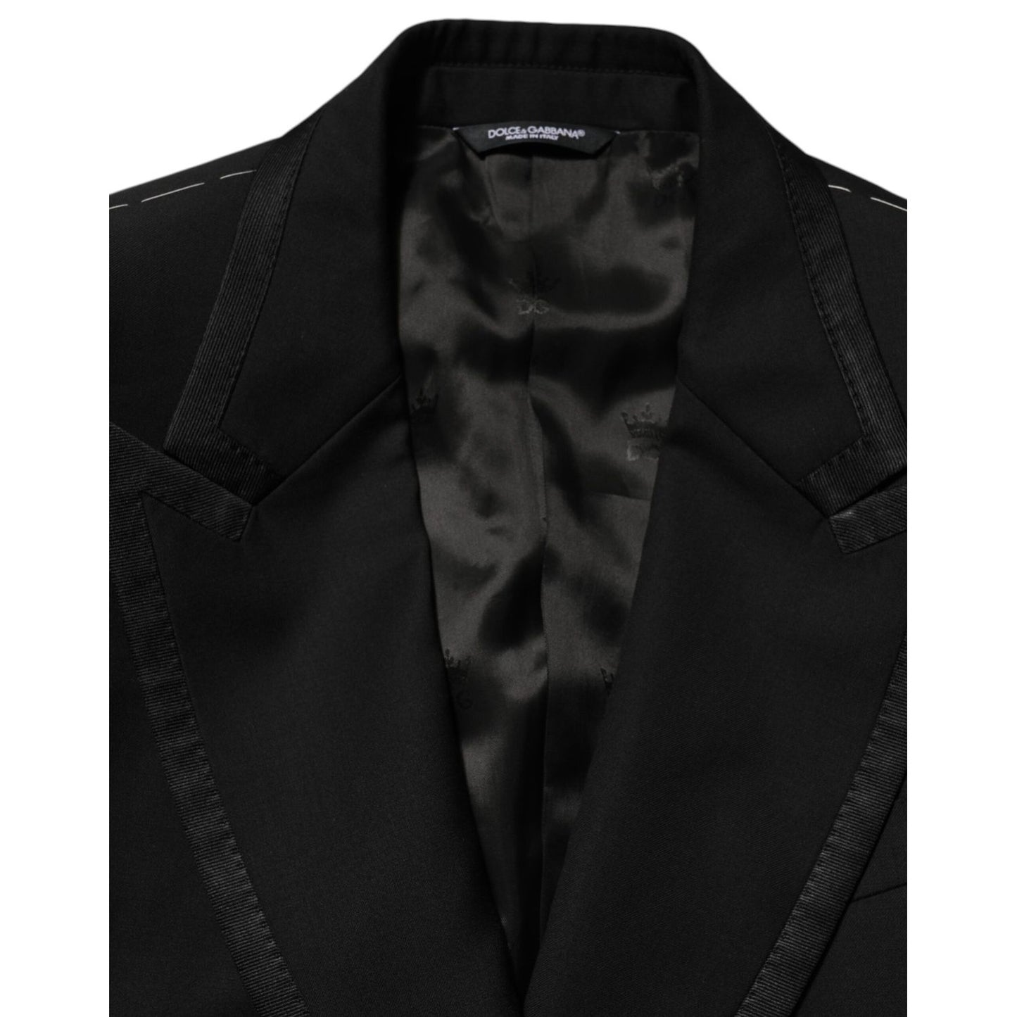 Dolce & Gabbana Black Wool 1 Button Suit Jacket Men Blazer