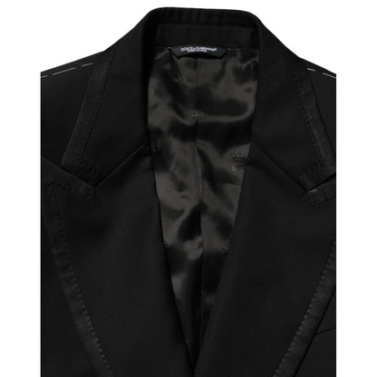 Dolce & Gabbana Black Wool 1 Button Suit Jacket Men Blazer