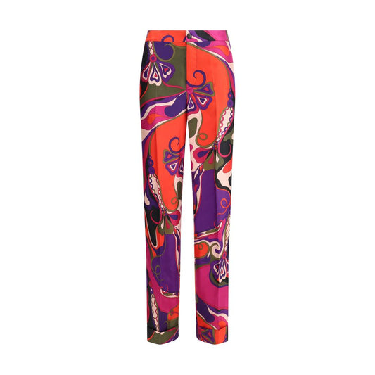 Emilio Pucci Multicolor Silk Casual Pants