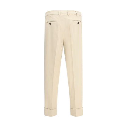 Cruna Beige Cotton Casual Pants