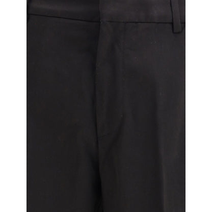 Cruna Black Cotton Casual Pants