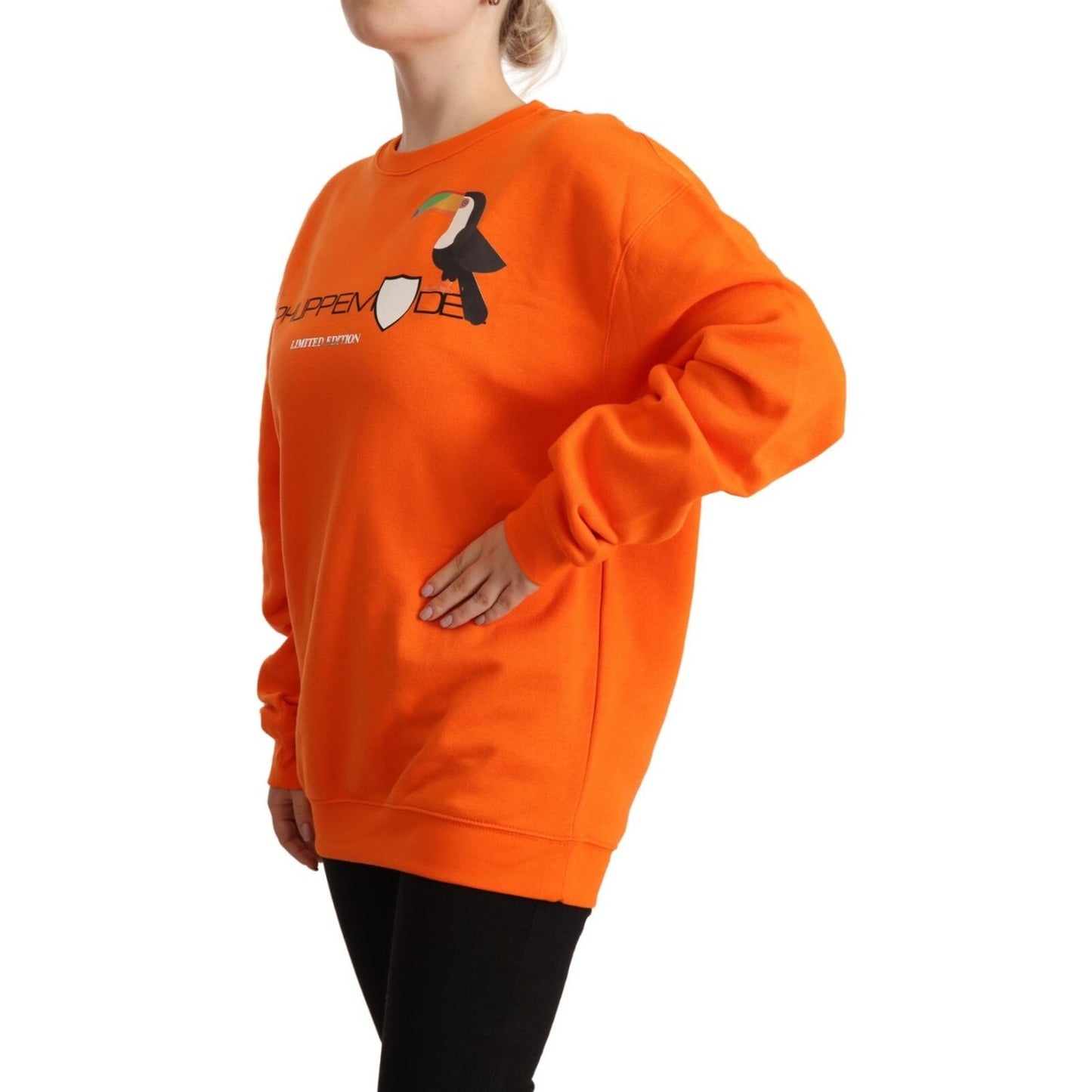 Philippe Model Orange Printed Long Sleeves Pullover Sweater