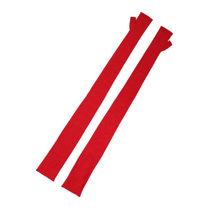 Dolce & Gabbana Red Wool Fingerless Elbow Length Mitten Gloves