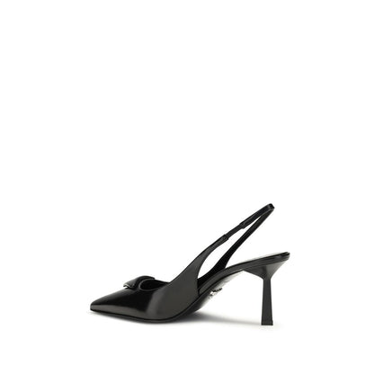 Prada Black Calf Leather Bos Taurus High Heel Pumps