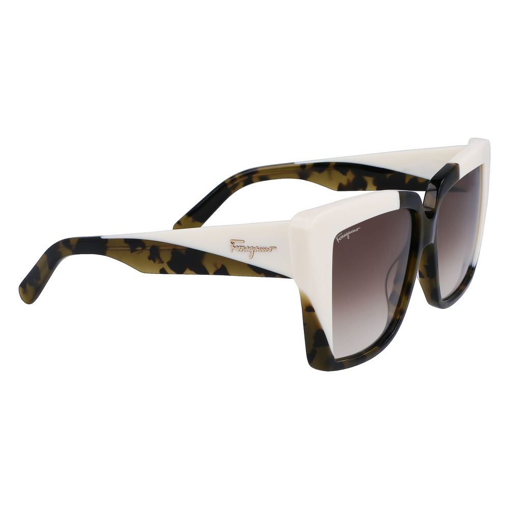 Ferragamo Green Acetate Sunglasses