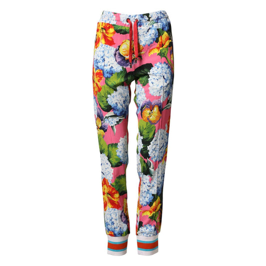 Dolce & Gabbana Multicolor Floral Mid Waist Jogger Pants