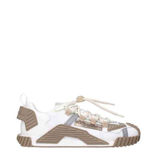 Dolce & Gabbana White Fabric Athletic Sneakers