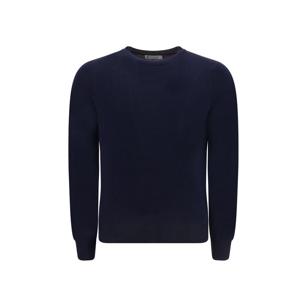 Brunello Cucinelli Blue Fleece Wool Sweatshirt 1728,72470364320,Blue,Brunello Cucinelli,Clothing,IT56 | 3XL,Men,New with tags,Sweaters - Clothing,Sweatshirts - Sweaters - Clothing