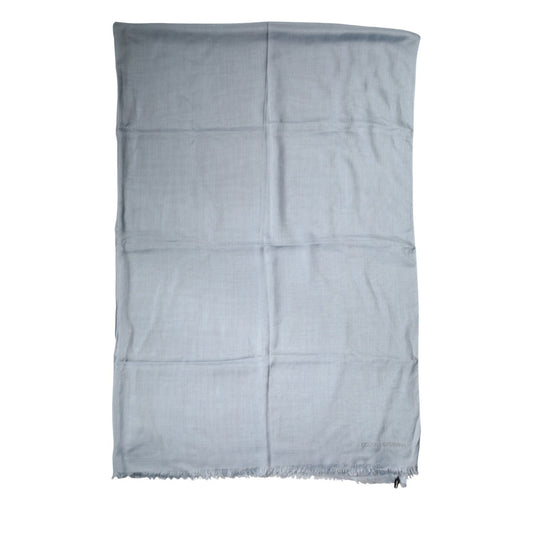 Dolce & Gabbana Light Blue Cashmere Knitted Shawl Scarf