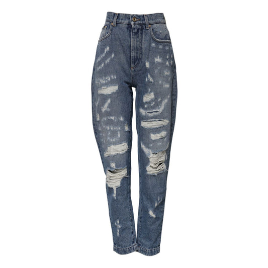Dolce & Gabbana Blue Distressed Cotton AMBER Denim Jeans