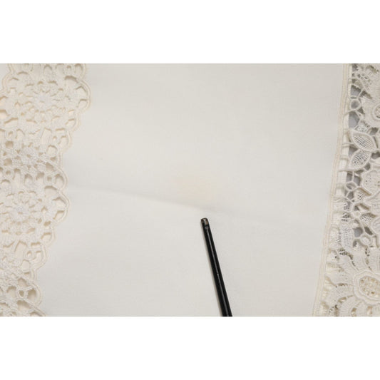 Dolce & Gabbana White Floral Lace High Waist Pencil Cut  Skirt