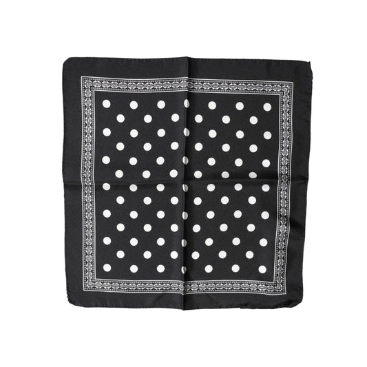 Dolce & Gabbana Black Polka Dot Square Handkerchief Scarf 1728,67345645728,Accessories,Black,Dolce & Gabbana,Material: 100%SE,Men,New with tags,Scarves - Accessories,Scarves - Scarves - Accessories