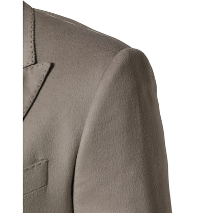 Dolce & Gabbana Gray Cashmere Single Breasted Jacket Blazer