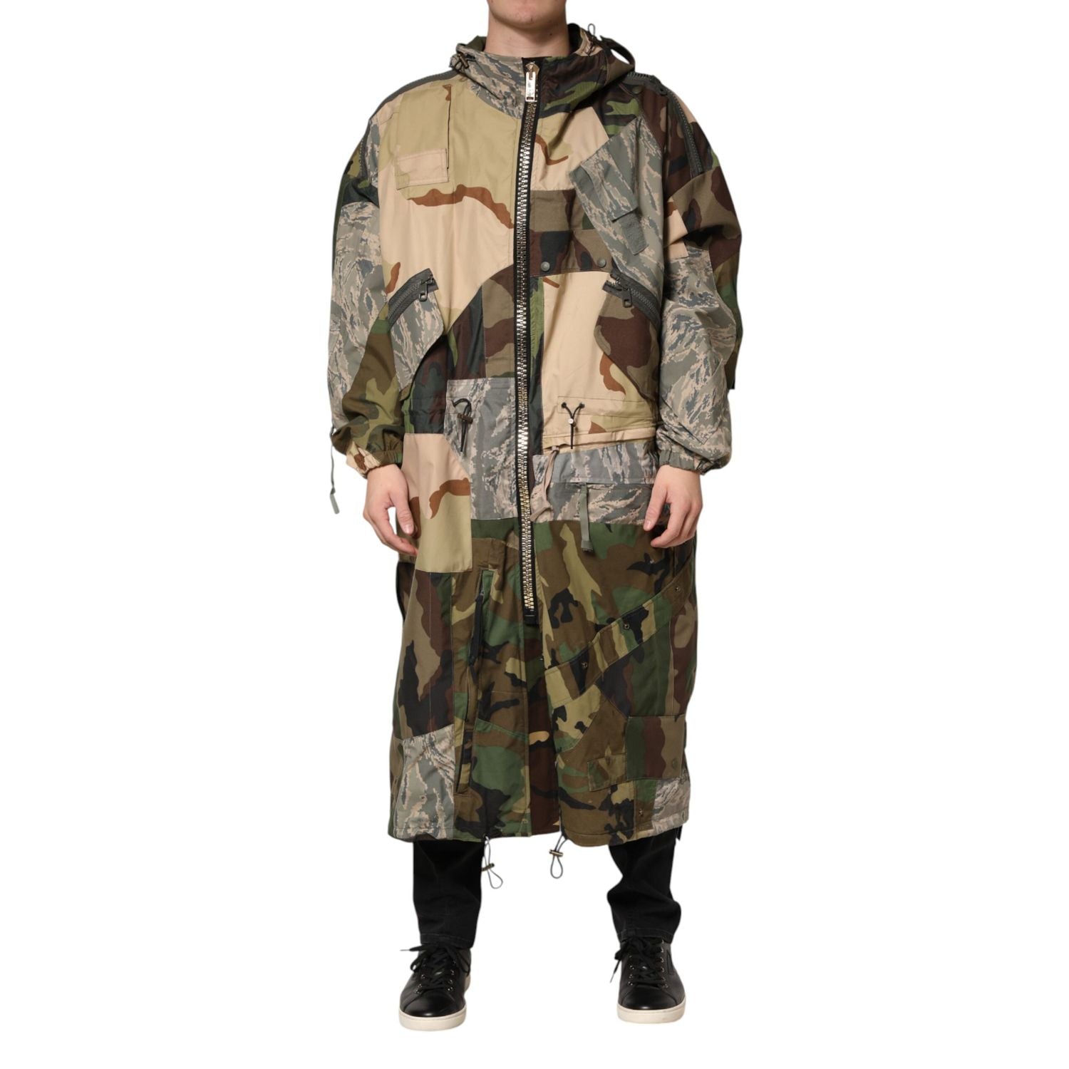 Dolce & Gabbana Multicolor Camouflage Hooded RainCoat Jacket
