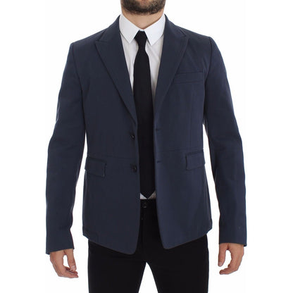 Dolce & Gabbana Blue Cotton Stretch Casual Blazer