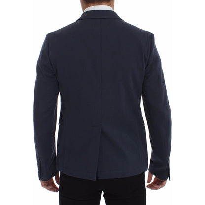 Dolce & Gabbana Blue Cotton Stretch Casual Blazer