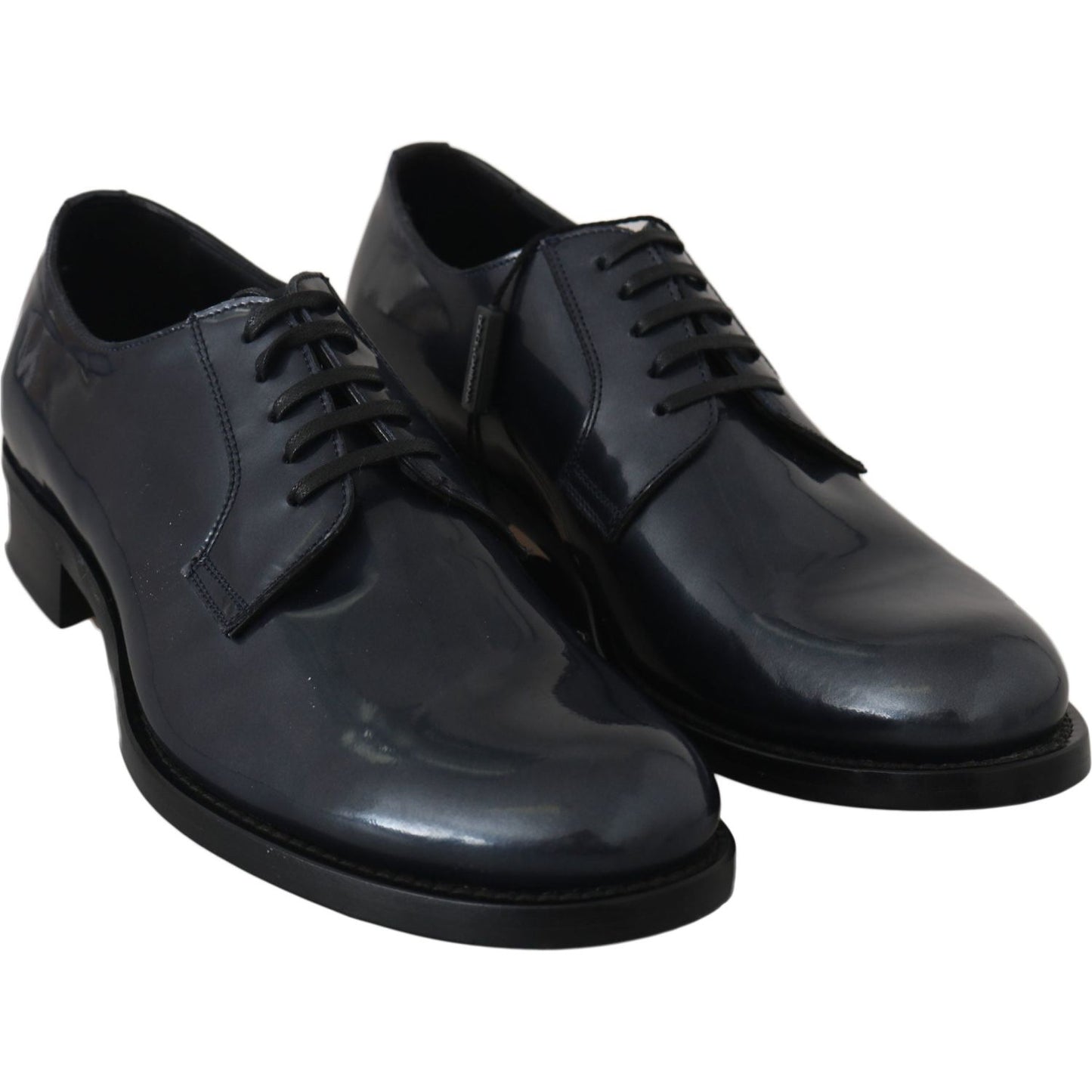 Dolce & Gabbana Blue Leather Derby Dress Formal Shoes