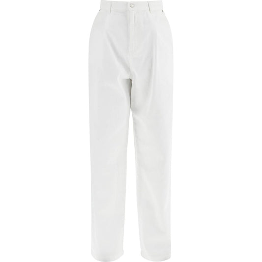 Moschino white cotton wide leg trousers Trousers Moschino