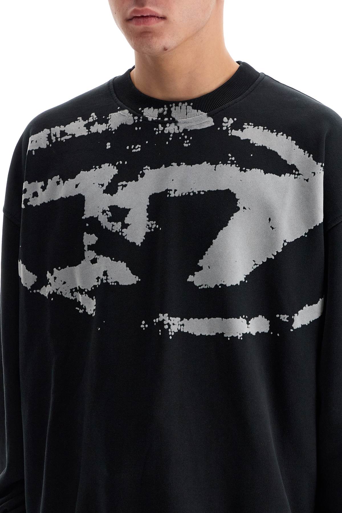 Diesel fleece men sweatshirt black Topwear Diesel