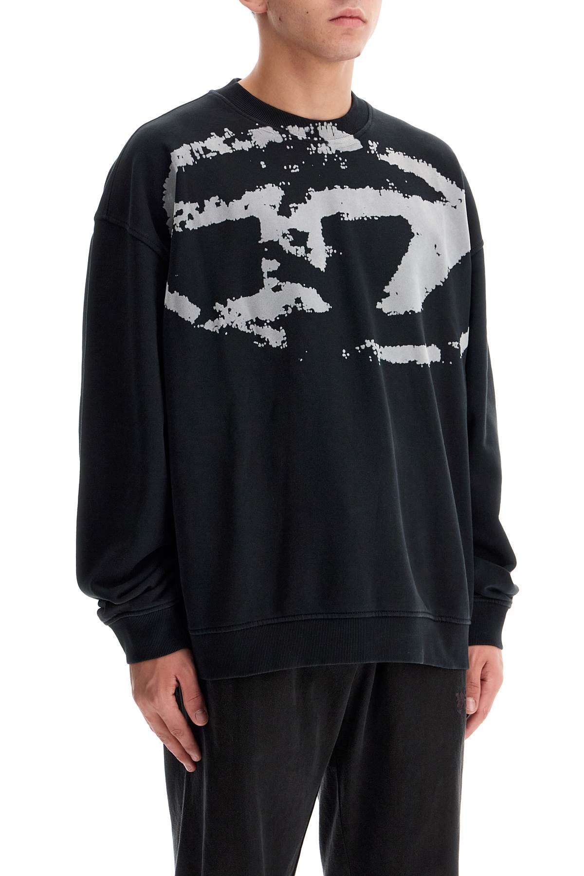 Diesel fleece men sweatshirt black Topwear Diesel