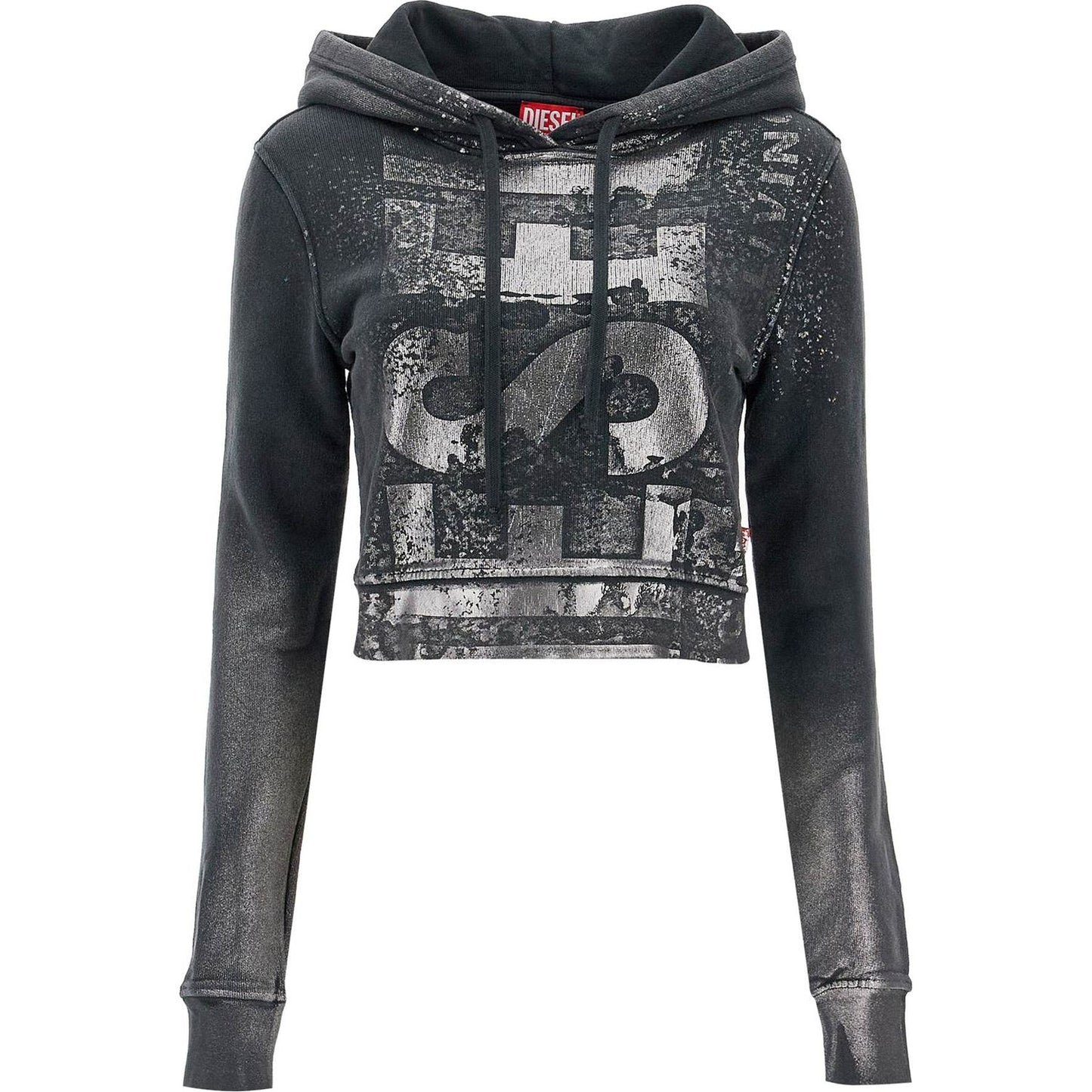 Diesel cropped cotton hooded sweatshirt Topwear Diesel