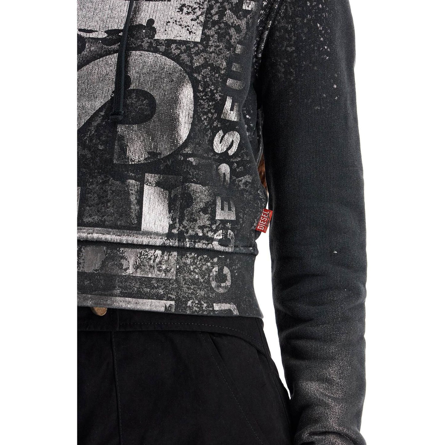 Diesel cropped cotton hooded sweatshirt Topwear Diesel