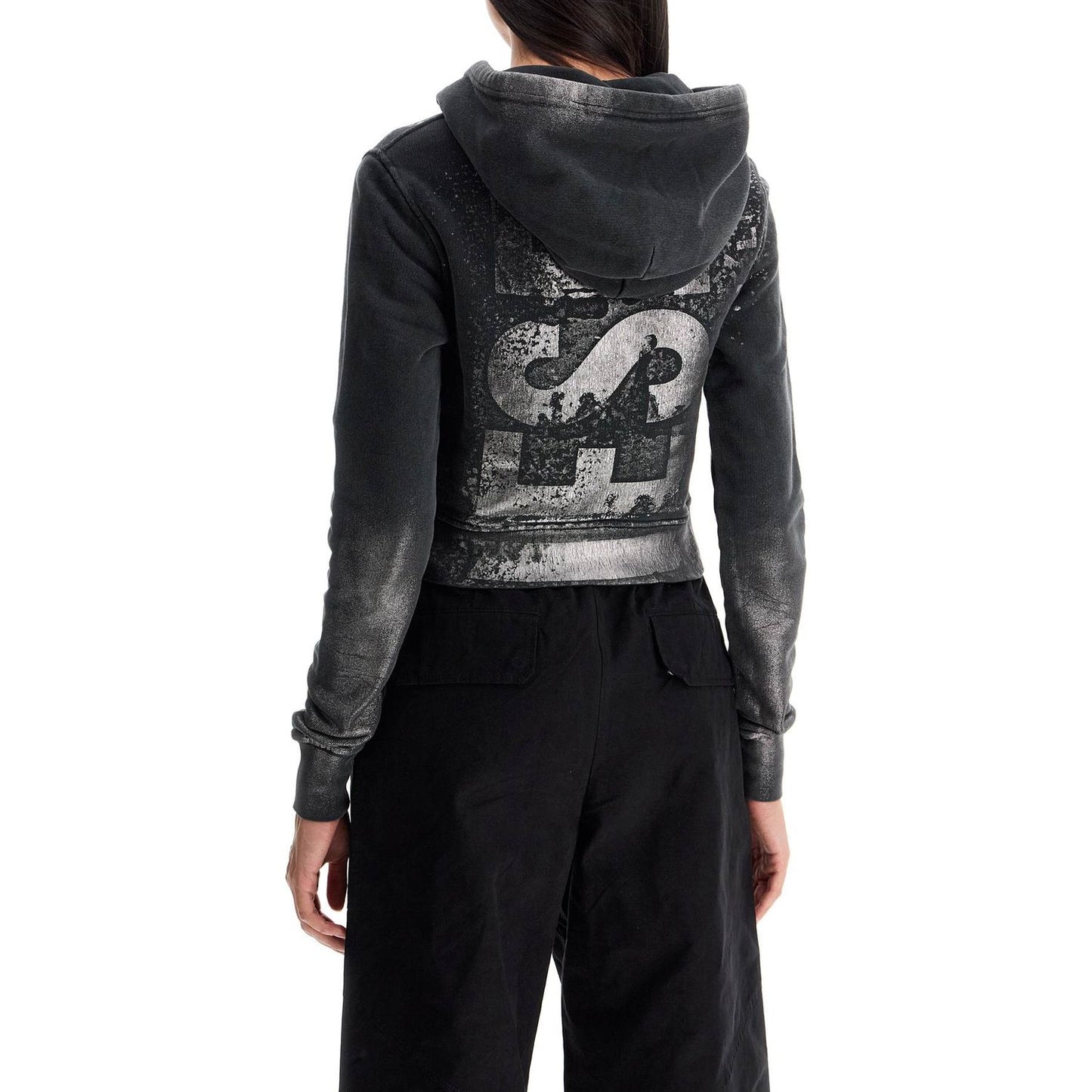 Diesel cropped cotton hooded sweatshirt Topwear Diesel