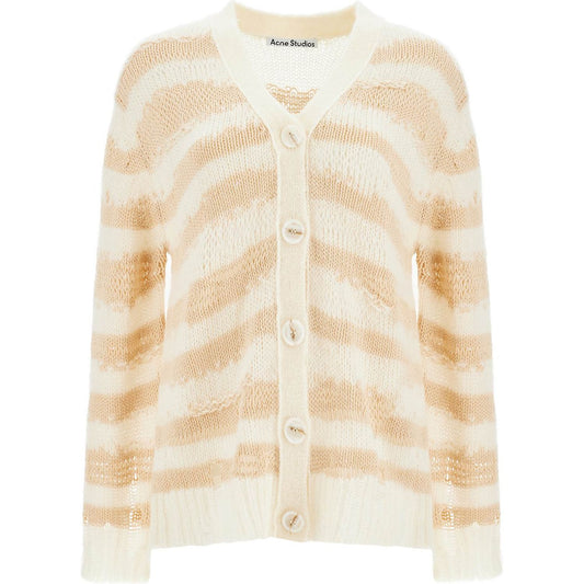 Acne Studios striped distressed oversized cardigan Knitwear Acne Studios