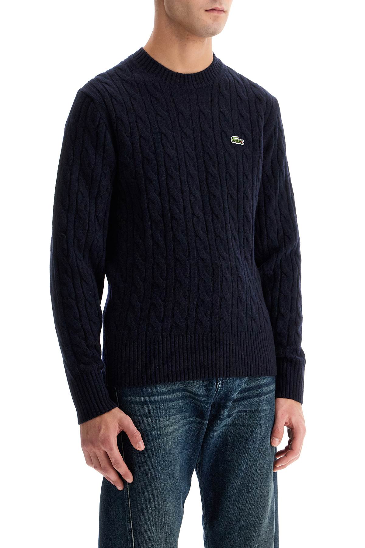 Lacoste classic fit cable knit wool pullover Knitwear Lacoste