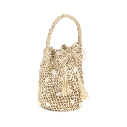 Alanui Beige Raffia Backet Bag 1728,72470364320,Alanui,Bags,Beige,Bucket Bags - Bags,New with tags,Women