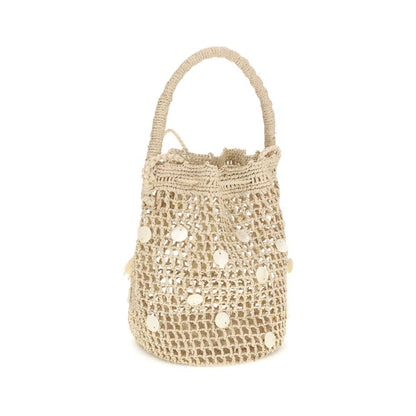 Alanui Beige Raffia Backet Bag 1728,72470364320,Alanui,Bags,Beige,Bucket Bags - Bags,New with tags,Women