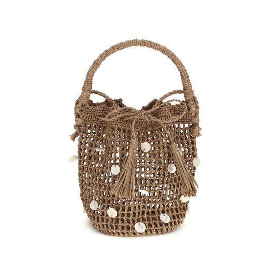 Alanui Brown Raffia Backet Bag 1728,72470364320,Alanui,Bags,Brown,Bucket Bags - Bags,New with tags,Women