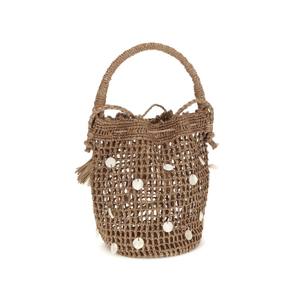 Alanui Brown Raffia Backet Bag 1728,72470364320,Alanui,Bags,Brown,Bucket Bags - Bags,New with tags,Women