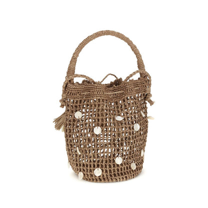 Alanui Brown Raffia Backet Bag 1728,72470364320,Alanui,Bags,Brown,Bucket Bags - Bags,New with tags,Women