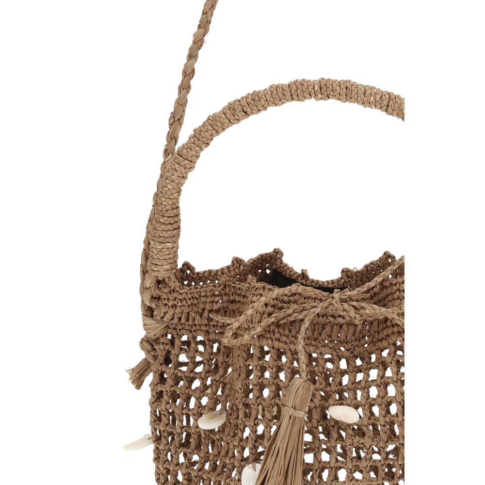 Alanui Brown Raffia Backet Bag 1728,72470364320,Alanui,Bags,Brown,Bucket Bags - Bags,New with tags,Women